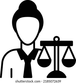 Female Lawyer Avatar Concept Vector Icon Design, Law Firm and Legal institutions Stock illustration