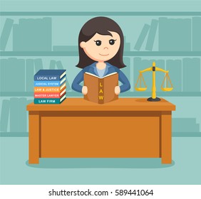 female lawyer at her work desk
