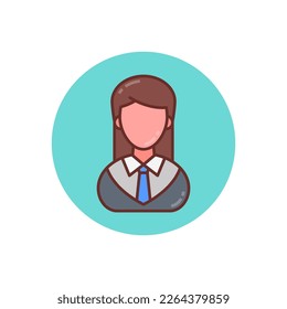 Female Lawyer icon in vector. Logotype