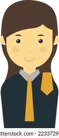 female lawyer illustration in minimal style isolated on background