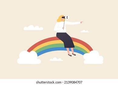 Female Leaders, Opportunity is a Vision for Opportunity. and looking for future plans for success using motivational inspiration. The concept of female leaders.