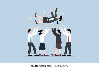 Female Leadership Celebration Lady Boss After Stock Vector (Royalty ...