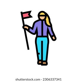 female leadership feminism woman color icon vector. female leadership feminism woman sign. isolated symbol illustration