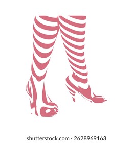 Female leg silhouettes represented in stripes. Legs design element.