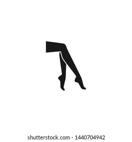 Female legs black vector silhouette. Woman legs, healthcare concept glyph drawing.