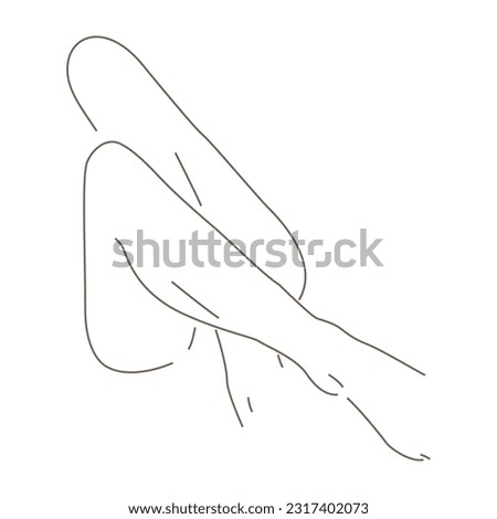 Female legs contour abstract vector illustration.