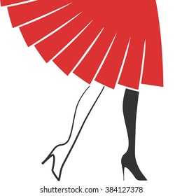 female legs seen from side, vector illustration