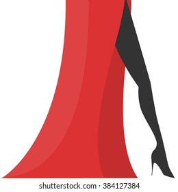 female legs seen from side vector illustration 