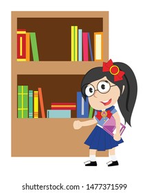 female librarian vector illustration design
