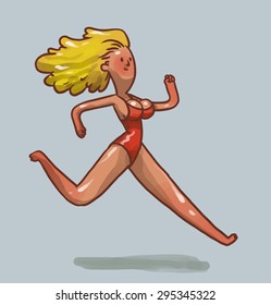 Female lifeguard, vector