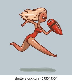 Female lifeguard, vector