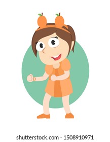 female like orange vector illustration