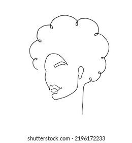 Female Line Art Portrait One Line Stock Vector (Royalty Free ...