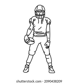 Female Line Art Posing American Football Style