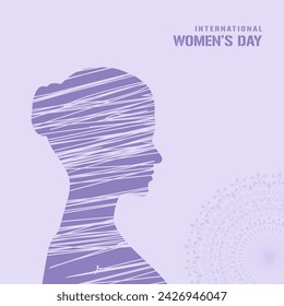 Female Line Art in Women's Day Minimal Social Media Post