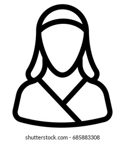 
Female Line Vector Icon 
