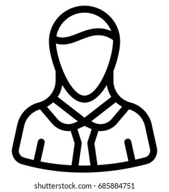 
Female Line Vector Icon 
