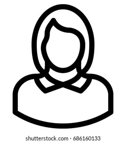 Female Line Vector Icon 
