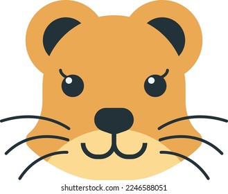 female lion illustration in minimal style isolated on background