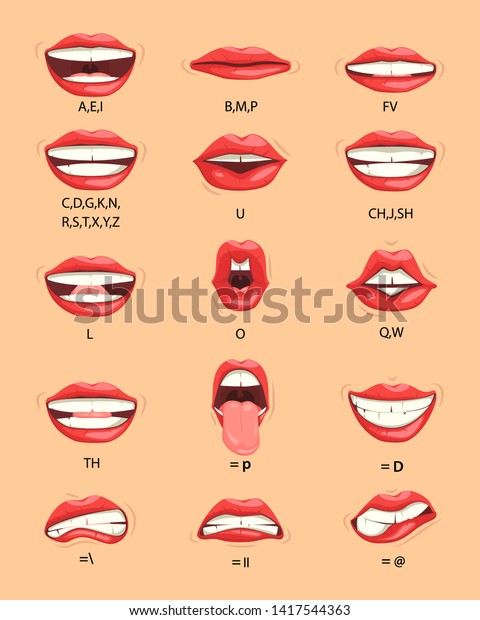 Female Lip Sync Lip Sync Collection Stock Vector Royalty Free