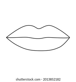 Female Lip Vector Outline Icon Vector Stock Vector (Royalty Free ...