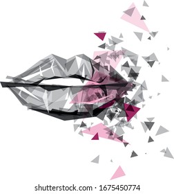 Female lips abstract drawing illustration