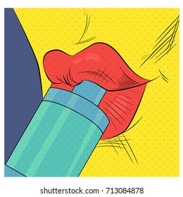 Female lips with clearomizer