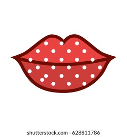female lips dotted isolated icon
