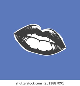 Female lips icon background photography template design color.