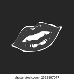Female lips icon background photography template design color.