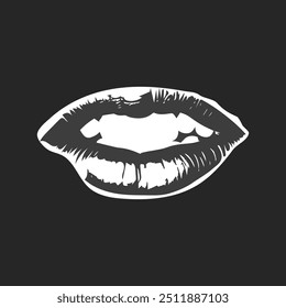 Female lips icon background photography template design color.