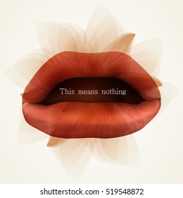 Female lips illustration.