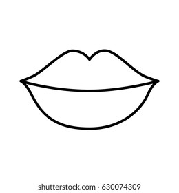 female lips isolated icon