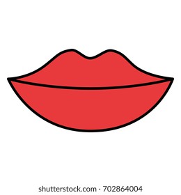 female lips isolated icon