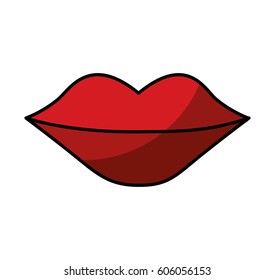 female lips isolated icon vector illustration design