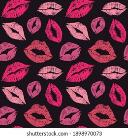 Female Lips Kiss Seamless Pattern Background 9