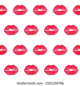 Female lips kiss seamless pattern background