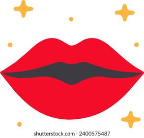 Female lips lipstick kiss print