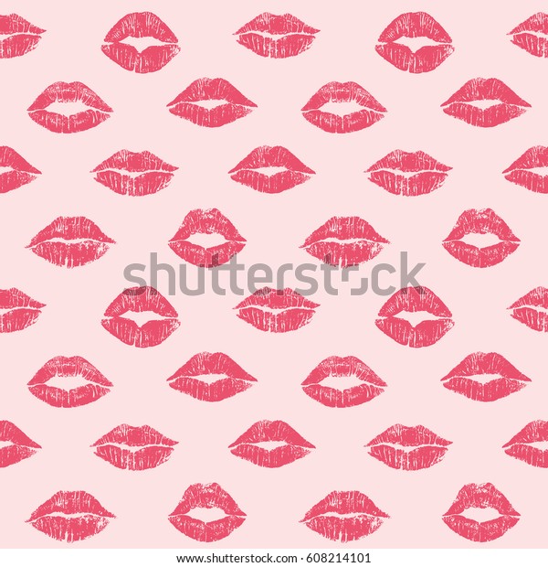 Lippenstift Lippenstift Kuss Fur Weibliche Lippenstift Lippenstift Kusse Nahtlose Muster Kosmetik Stock Vektorgrafik Lizenzfrei