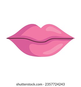 female lips makeup icon isolated illustration