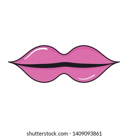 female lips makeup icon vector illustration