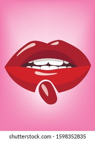 Female lips on a light background
