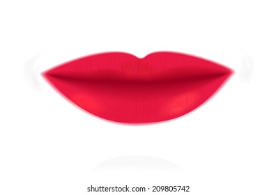 Female lips on white. vector illustration