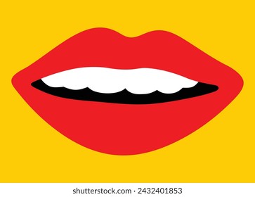 Female lips in a pop art style
