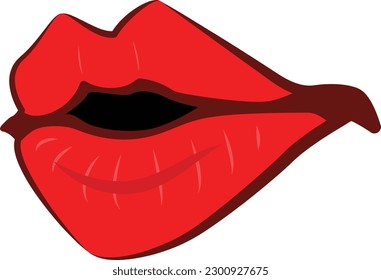 female lips slightly open vector illustration