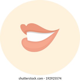 female lips smiling profile