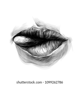 Female Lips Tongue Stick Out Sideways Stock Vector (Royalty Free ...