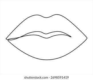 Ilustração de vetor de lábios femininos Uma linha Lábios arte Abstrato Mínimo Lábios Logo