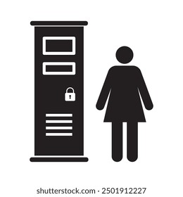 female locker room Vector icon, female Changing Rooms vector icon.