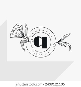 Female logo design template with simple lines and flowers ideal for Spa, Beauty, Boutique, and Cosmetics.